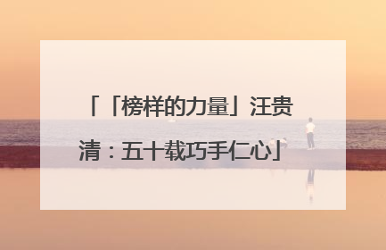 「榜样的力量」汪贵清：五十载巧手仁心