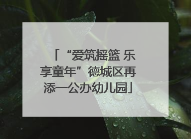“爱筑摇篮 乐享童年”德城区再添一公办幼儿园
