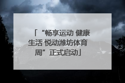 “畅享运动 健康生活 悦动潍坊体育周”正式启动