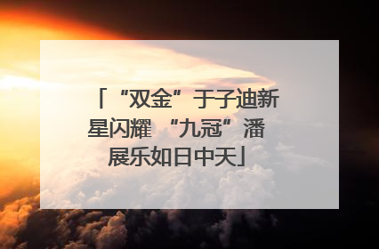 “双金”于子迪新星闪耀 “九冠”潘展乐如日中天