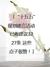 “十五五”规划建言活动已收建议3227条 这些点子很赞！