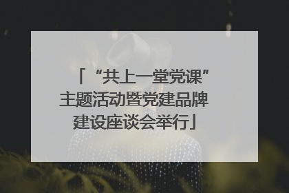 “共上一堂党课”主题活动暨党建品牌建设座谈会举行