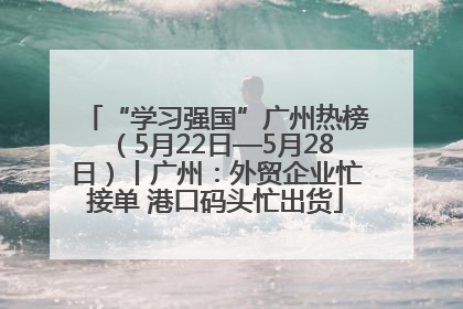“学习强国”广州热榜（5月22日—5月28日）丨广州：外贸企业忙接单 港口码头忙出货