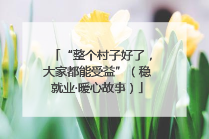 “整个村子好了，大家都能受益”（稳就业·暖心故事）