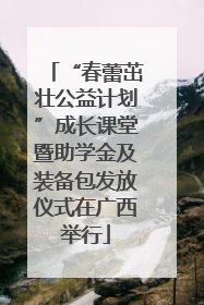 “春蕾茁壮公益计划”成长课堂暨助学金及装备包发放仪式在广西举行