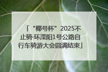 “椰号杯”2025不止骑·环溧阳1号公路自行车骑游大会圆满结束