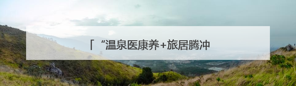 “温泉医康养+旅居腾冲”模式借南博会“出圈”