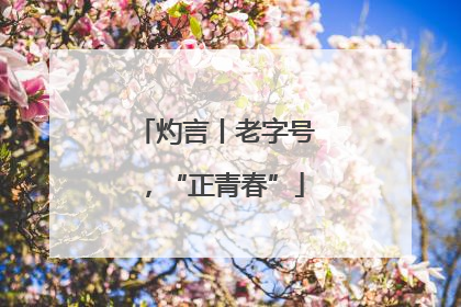 灼言丨老字号，“正青春”