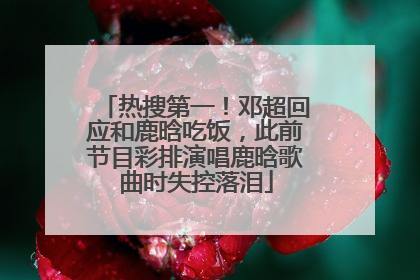 热搜第一！邓超回应和鹿晗吃饭，此前节目彩排演唱鹿晗歌曲时失控落泪