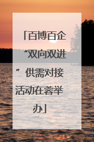 百博百企“双向双进”供需对接活动在蓉举办
