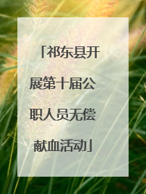 祁东县开展第十届公职人员无偿献血活动