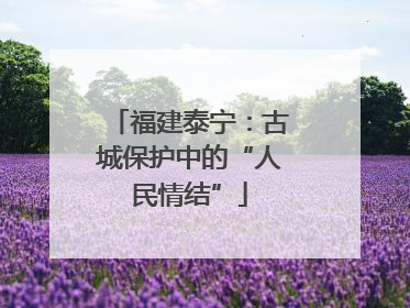 福建泰宁：古城保护中的“人民情结”