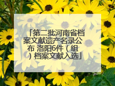 第二批河南省档案文献遗产名录公布 洛阳6件（组）档案文献入选