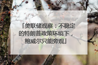 美联储观察：不稳定的特朗普政策环境下，鲍威尔只能旁观