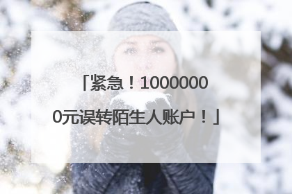 紧急！10000000元误转陌生人账户！