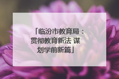 临汾市教育局：贯彻教育新法 谋划学前新篇