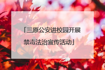 三原公安进校园开展禁毒法治宣传活动
