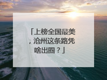 上榜全国最美，沧州这条路凭啥出圈？