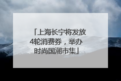 上海长宁将发放4轮消费券，举办时尚国潮市集