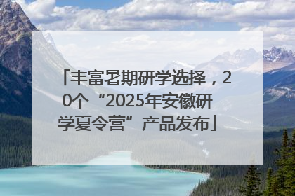 丰富暑期研学选择，20个“2025年安徽研学夏令营”产品发布