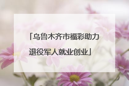 乌鲁木齐市福彩助力退役军人就业创业