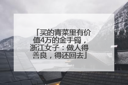 买的青菜里有价值4万的金手镯，浙江女子：做人得善良，得还回去