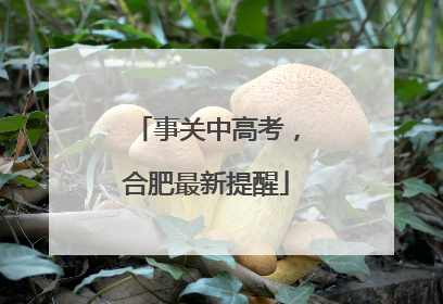 事关中高考，合肥最新提醒