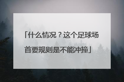 什么情况？这个足球场首要规则是不能冲撞