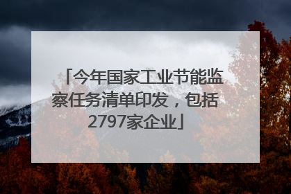 今年国家工业节能监察任务清单印发，包括2797家企业