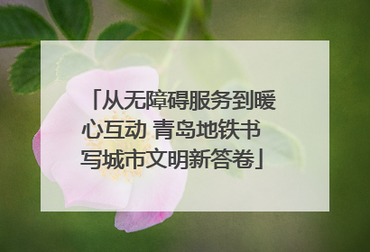 从无障碍服务到暖心互动 青岛地铁书写城市文明新答卷