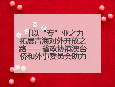 以“专”业之力 拓展青海对外开放之路——省政协港澳台侨和外事委员会助力我省高水平开放和高质量发展