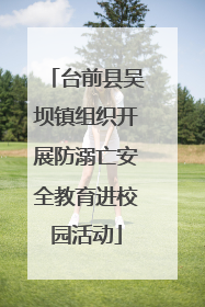 台前县吴坝镇组织开展防溺亡安全教育进校园活动