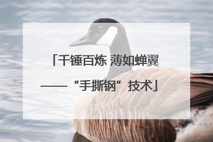 千锤百炼 薄如蝉翼——“手撕钢”技术