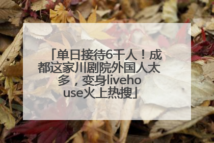 单日接待6千人！成都这家川剧院外国人太多，变身livehouse火上热搜