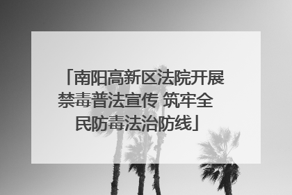 南阳高新区法院开展禁毒普法宣传 筑牢全民防毒法治防线
