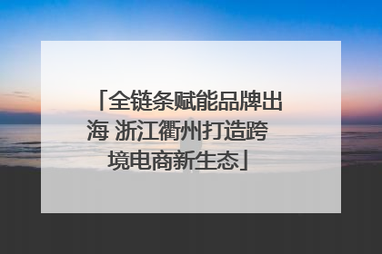 全链条赋能品牌出海 浙江衢州打造跨境电商新生态