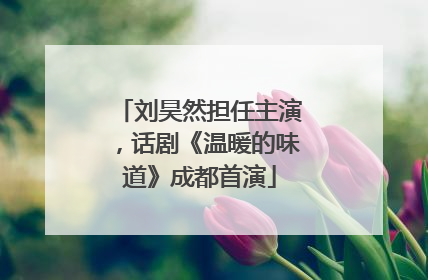 刘昊然担任主演，话剧《温暖的味道》成都首演