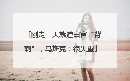 刚走一天就遭白宫“背刺”，马斯克：很失望