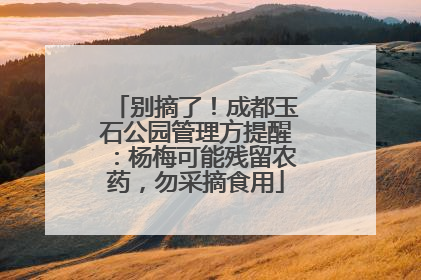 别摘了！成都玉石公园管理方提醒：杨梅可能残留农药，勿采摘食用
