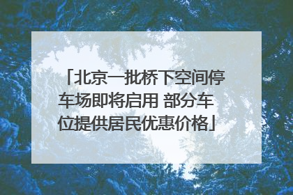 北京一批桥下空间停车场即将启用 部分车位提供居民优惠价格