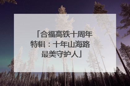 合福高铁十周年特辑：十年山海路 最美守护人