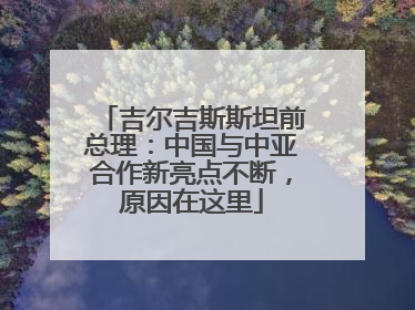 吉尔吉斯斯坦前总理：中国与中亚合作新亮点不断，原因在这里