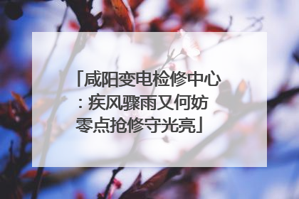 咸阳变电检修中心：疾风骤雨又何妨 零点抢修守光亮