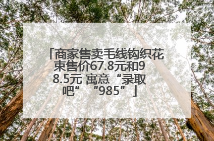 商家售卖毛线钩织花束售价67.8元和98.5元 寓意“录取吧”“985”