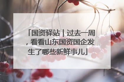 国资驿站｜过去一周，看看山东国资国企发生了哪些新鲜事儿