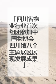 四川省物业行业首次组团参加中国物博会 四川馆八个主题展区展现发展成果