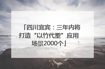 四川宜宾：三年内将打造“以竹代塑”应用场景2000个