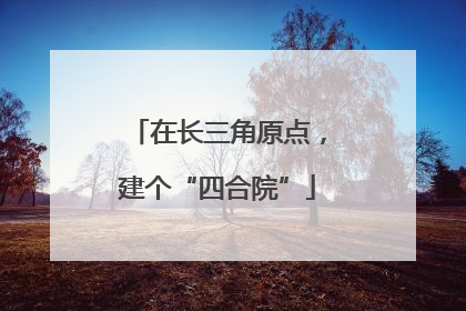 在长三角原点，建个“四合院”