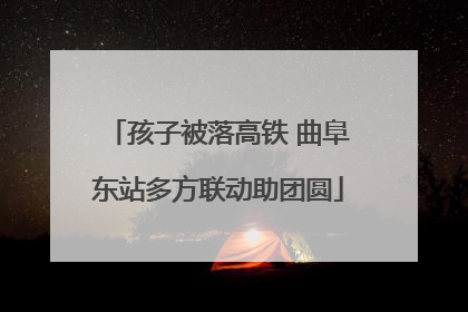 孩子被落高铁 曲阜东站多方联动助团圆