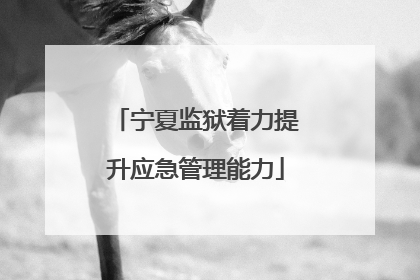 宁夏监狱着力提升应急管理能力
